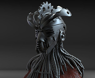 Cyber Punk Helmet Timelapse + Model