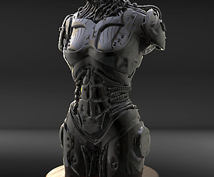 Female Robot Torso Timelapse + Model