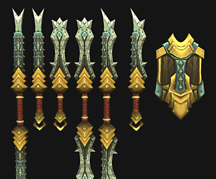 Stylized Handpainted Sword and Shield