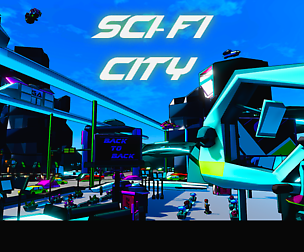 Low Poly Sci Fi Cartoon City