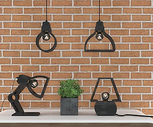 Modern lights and brick walls