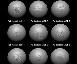 Zbrush Alpha Tree Bark Set01