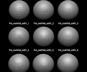 Zbrush Alpha Rock Wall Set01