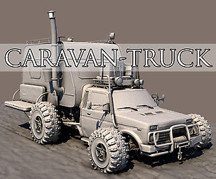 Post Apocalyptic Caravan Truck