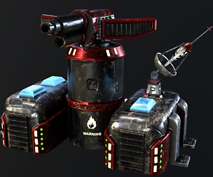 Sci-Fi Flamethrower Tower