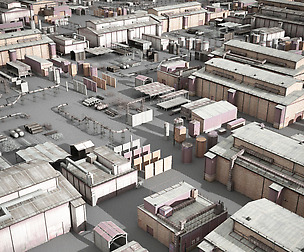 lowpoly buildings industry