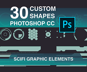 30 Scifi Graphic Custom Shapes for Photoshop CC