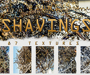 87 silver spirals of metal SHAVINGS TEXTURES