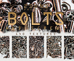 140 BOLTS AND SCREWS rusty textures steampunk