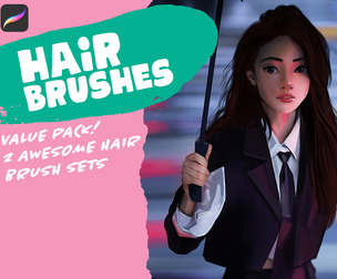 Hair brushes for Procreate - paint realistic hair