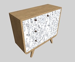 Cabinet with print
