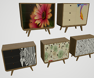 Cabinets with prints