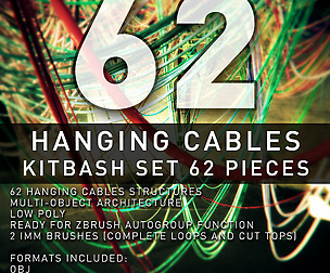 Hanging Cables - 62 Structures Kitbash set
