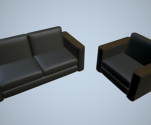 Leather sofa and chair