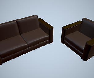 Leather sofa and chair