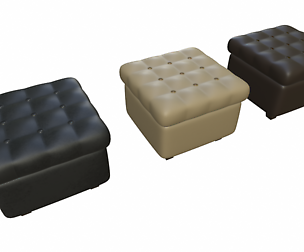 Leather pouf sofa pack