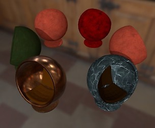 Set of spherical chairs