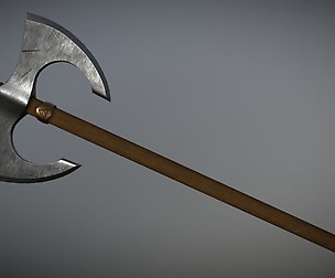 Medieval battle poleaxe
