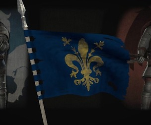 Medieval flag on the spear