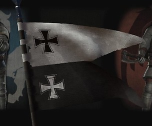 Medieval flag on the spear