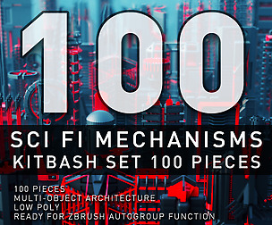 SCI FI Mechanisms Kitbash Set 100 Pieces