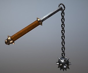 Medieval morgenstern with chain
