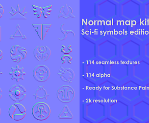Normal map kit 2 Sci-fi symbols edition