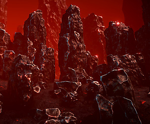 Obsidian rocks