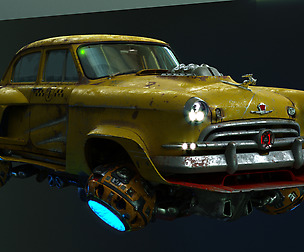 Volga GAZ-21 hover taxi 3D model