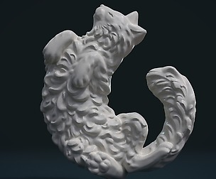 Cat bas-relief