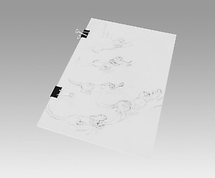 Stack of paper with blinder clip