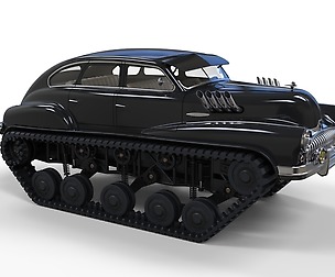 Tracked vintage car