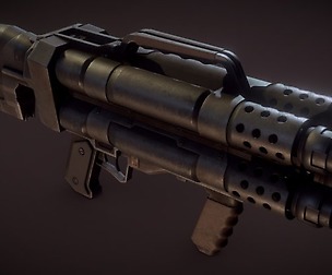 Lowpoly PBR Quad Barrel Shotgun