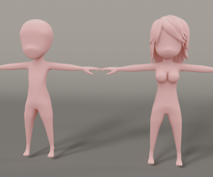 Chibi Game ready low poly mesh