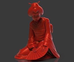 Sad Geisha 3D Sculpture