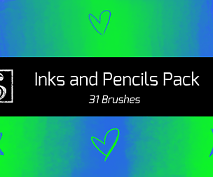 Shrineheart's Ink and Pencils Pack - 31 Brushes