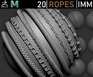 Zbrush - Ropes IMM Brush + Meshes