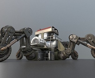 Futuristic Five-Wheeled Building