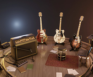 Guitars Stage - Blender Eevee + obj + fbx