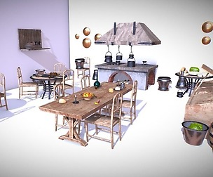 Medieval Kitchen Low Poly Asset Pack