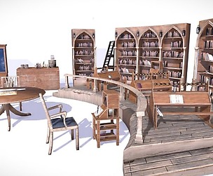 Medieval Library Model Pack low-poly 3D Model