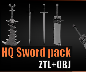 HQ Sword pack OBJ+ZTL