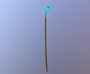 Medieval Magic Staff Low-poly 3D model