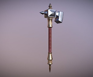 Medieval Hammer Low-poly 3D model