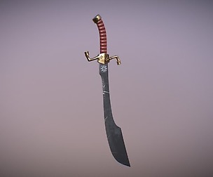 Medieval Falchion Low-poly 3D model