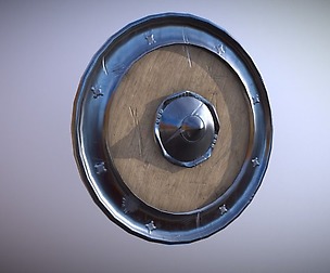 Medieval Round Shield Low-poly 3D model