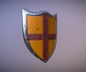 Medieval Knight Shield Low-poly 3D model