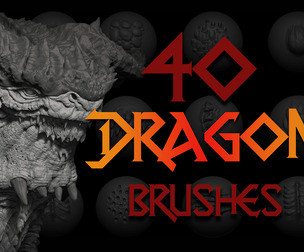 Zbrush + Blender - 40 Dragon VDM Brush