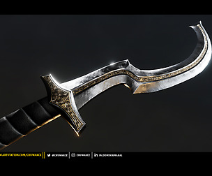Egyptian Khopesh - Steel Version - Game ready