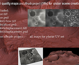 The set for creation landscape with craters v1